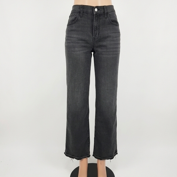 Hudson Jeans Denim - Hudson Jeans Washed Black Cropped Straight Ankle